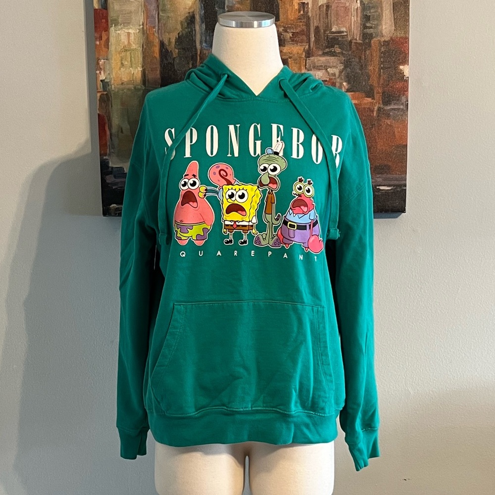 SPONGEBOB Green Graphic Hoodie